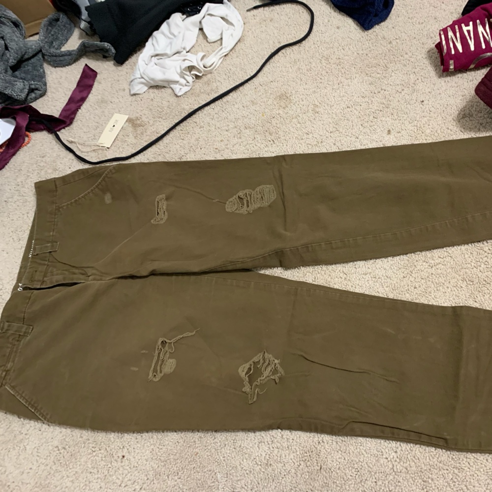 Ripped khaki dress pants